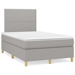 vidaXL Sommier à lattes de lit et matelas gris clair 120x190 cm tissu