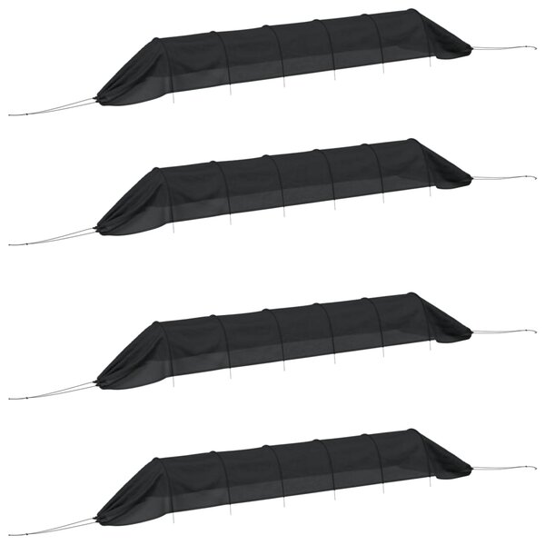 vidaXL Tunnels en filet 4 Pièces noir acier et polyéthylène