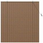 vidaXL Store de Fenêtre Géométrique Marron 150 x 160 cm Bambou