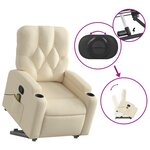 vidaXL Fauteuil inclinable de massage Crème Tissu