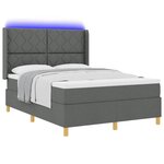 vidaXL Lit à ressorts avec matelas Gris 140 x 200 cm tissu