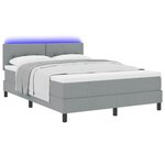 vidaXL Lit à ressorts avec matelas Gris clair 140 x 190 cm tissu