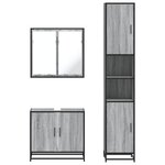 vidaXL Ensemble de meubles de salle de bain 3 Pièces Sonoma gris