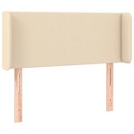 vidaXL Tête de lit avec oreilles Crème 83x16x78/88 cm Tissu