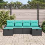 vidaXL Ensemble de canapé de jardin avec coussin 6 Pièces Noir polyrotin