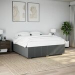 vidaXL Cadre de lit sans matelas gris foncé 200x200 cm tissu