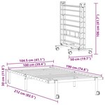 vidaXL Cadre de lit sans matelas pliable noir 100x190 cm acier