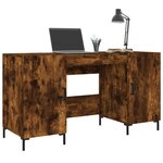 vidaXL Bureau chêne fumé 140x50x75 cm bois d'ingénierie