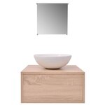 vidaXL Meubles de salle de bains trois pièces Beige