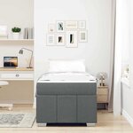 vidaXL Cadre de lit avec matelas Gris foncé 100 x 200 cm tissu
