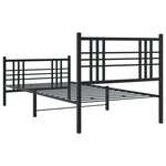 vidaXL Cadre de lit métal avec tête de lit/pied de lit noir 100x190 cm