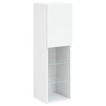 vidaXL Ensemble de meubles TV muraux 7 Pièces avec lumières LED blanc