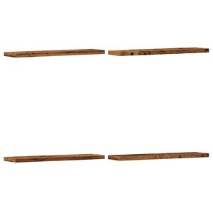 vidaXL Étagères murales 4 Pièces vieux bois 40x20x1 5cm bois d'ingénierie