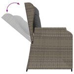 vidaXL Banc inclinable de jardin avec coussins gris résine tressée