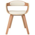vidaXL Chaises à manger lot de 6 crème similicuir et bois courbé
