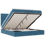 vidaXL Cadre de lit ottoman avec matelas bleu foncé 200x200 cm velours