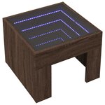 vidaXL Table de chevet avec LED infini chêne marron 40x40x30 cm