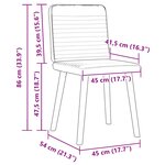 vidaXL Chaises à manger lot de 4 bleu jean tissu