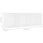 vidaXL Meubles TV 4 Pièces Blanc 107x35x37 cm Bois d'ingénierie