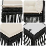 vidaXL Ensemble de canapé de jardin 6 Pièces Noir polyrotin
