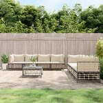 vidaXL Salon de jardin 9 Pièces avec coussins anthracite résine tressée