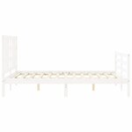 vidaXL Cadre de lit sans matelas blanc bois de pin massif