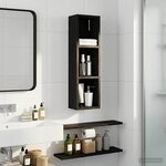 vidaXL Armoire murale de salle de bain Chêne Noir 20 x 14 x 70 cm