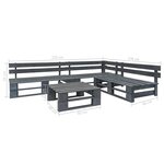vidaXL Salon de jardin palette 4 Pièces Bois Gris
