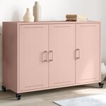 vidaXL Buffet rose 100 5x39x72 cm acier
