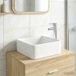 vidaXL Lavabo de salle de bains Chrome 36 5 x 36 5 x 13 cm métal