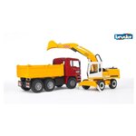 Bruder 02751 - Camion à benne basculante MAN TGA avec pelleteuse Liebherr
