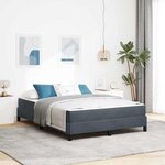 vidaXL Lit boxspring avec matelas Gris foncé 160 x 200 cm Velours
