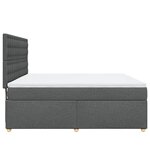 vidaXL Sommier à lattes de lit avec matelas Gris foncé 180x200cm Tissu