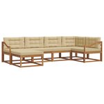 vidaXL Ensemble de canapés d'extérieur 6 pc Naturel et Beige