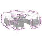vidaXL Salon de jardin avec coussins 7 Pièces beige résine tressée