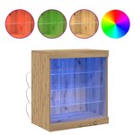 Buffet vidaXL avec lumières LED Chêne artisan 60 5x37x67 cm