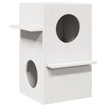 vidaXL Maison pour chat blanc 43x43x60 cm bois de pin massif