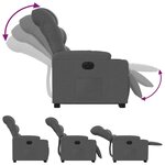 vidaXL Fauteuil inclinable électrique gris foncé tissu