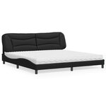 vidaXL Lit avec matelas noir 200x200 cm similicuir