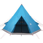 vidaXL Tente de camping tipi 4 personnes bleu imperméable