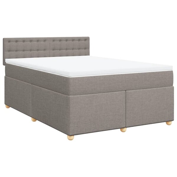 vidaXL Sommier à lattes de lit avec matelas Taupe 140x200 cm Tissu