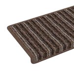 vidaXL Tapis d'escalier auto-adhésifs 15 Pièces Marron 65 x 21 x 4 cm