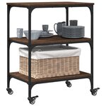 vidaXL Chariot de cuisine chêne marron 60x41x76 cm bois d'ingénierie