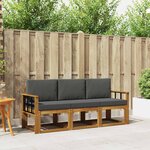 vidaXL Ensemble de canapés d'extérieur 3 Pièces Naturel et Anthracite