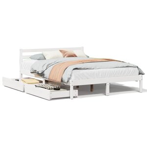 vidaXL Cadre de lit sans matelas blanc 120x200 cm bois de pin massif