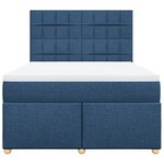 vidaXL Sommier à lattes de lit avec matelas Bleu 140x190 cm Tissu