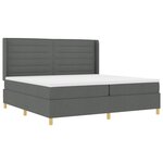 Box Spring VidaXL avec Matelas Gris Foncé 200x200 cm en Tissu