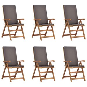 vidaXL Chaise de jardin 6 Pièces Marron et gris 57 x 71 5 x 104 cm