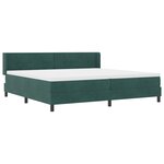 Lit à ressort avec matelas vidaXL Vert foncé 200x200 cm Velours