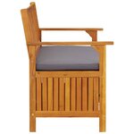 vidaXL Banc de rangement de jardin 120 cm Bois d'acacia solide